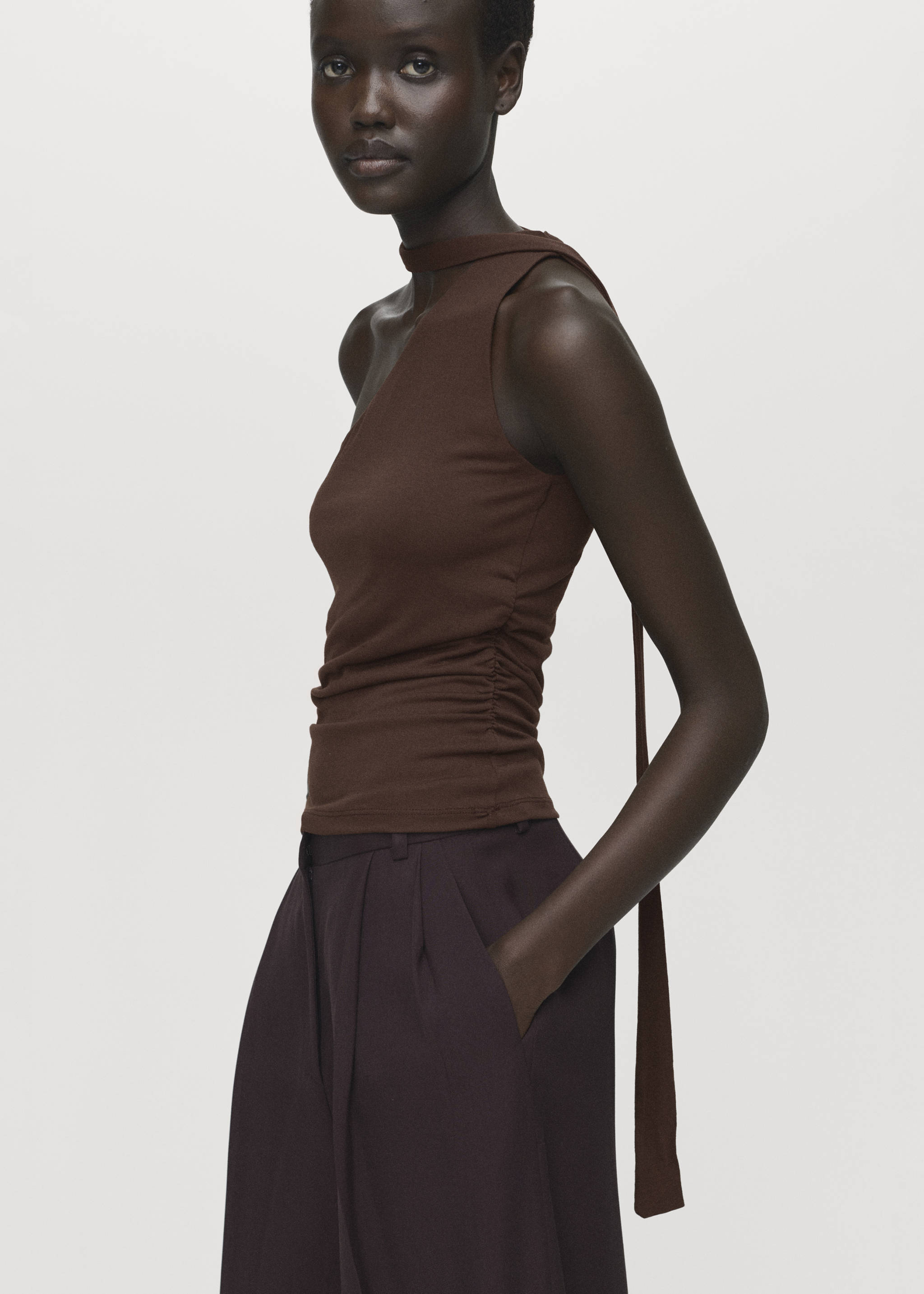 Asymmetrical foulard top - Medium plane