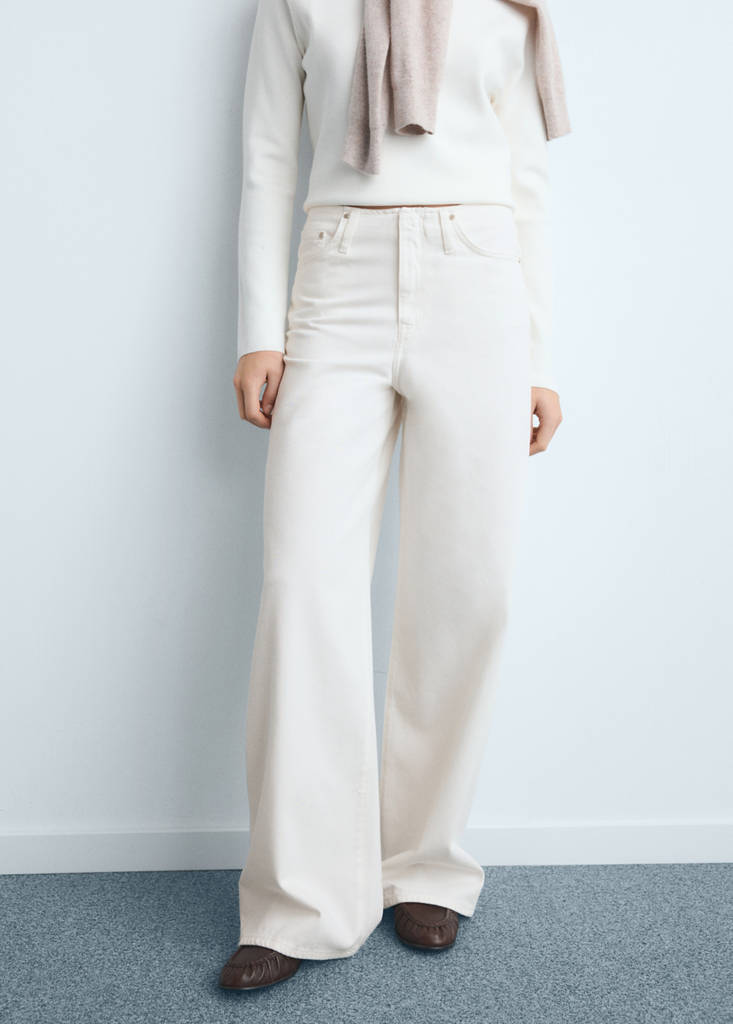 Wide leg mid-rise jeans — Off White