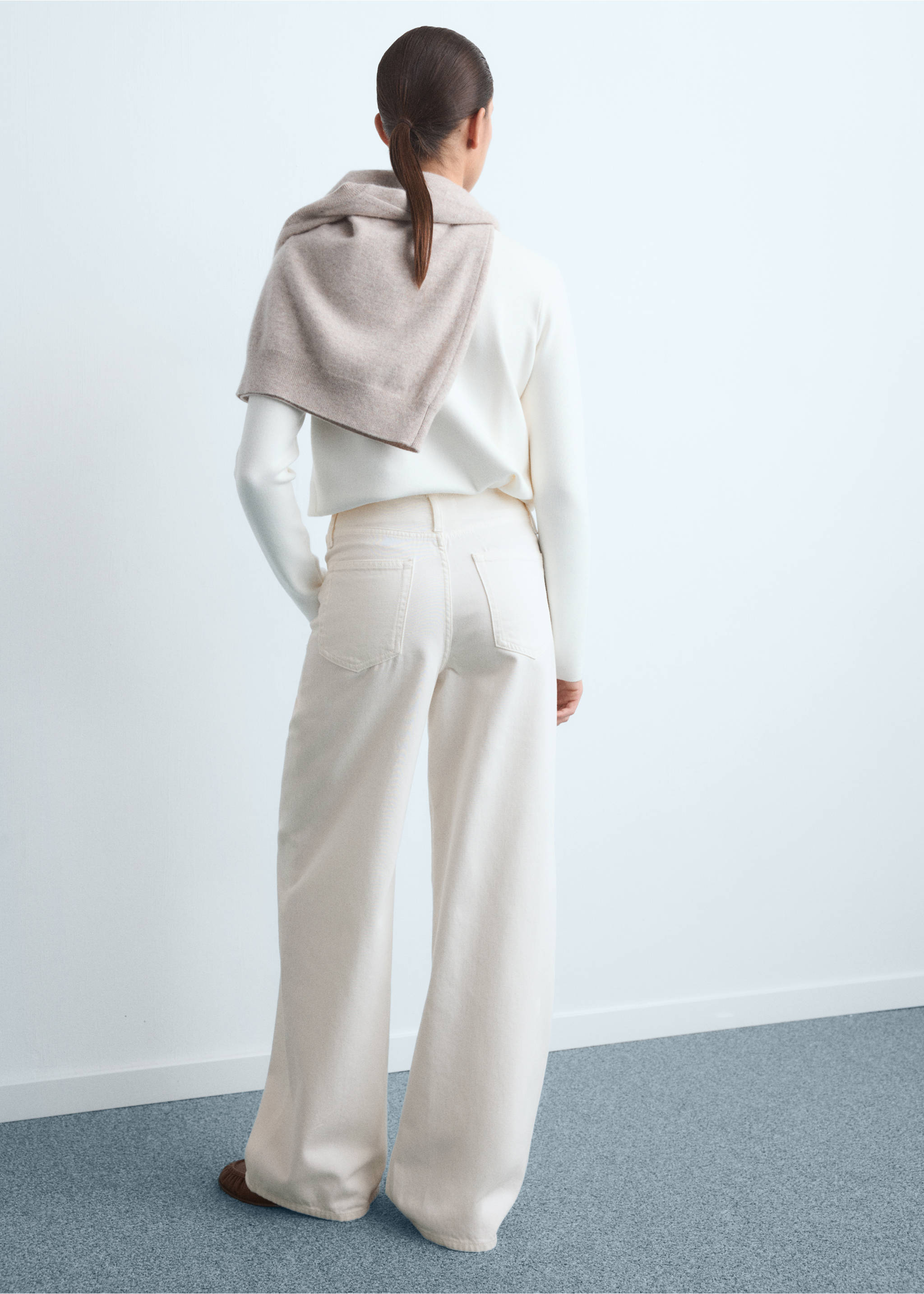 Low-rise wideleg jeans - Reverse of the article, Off White. Ref: 17084138-00.