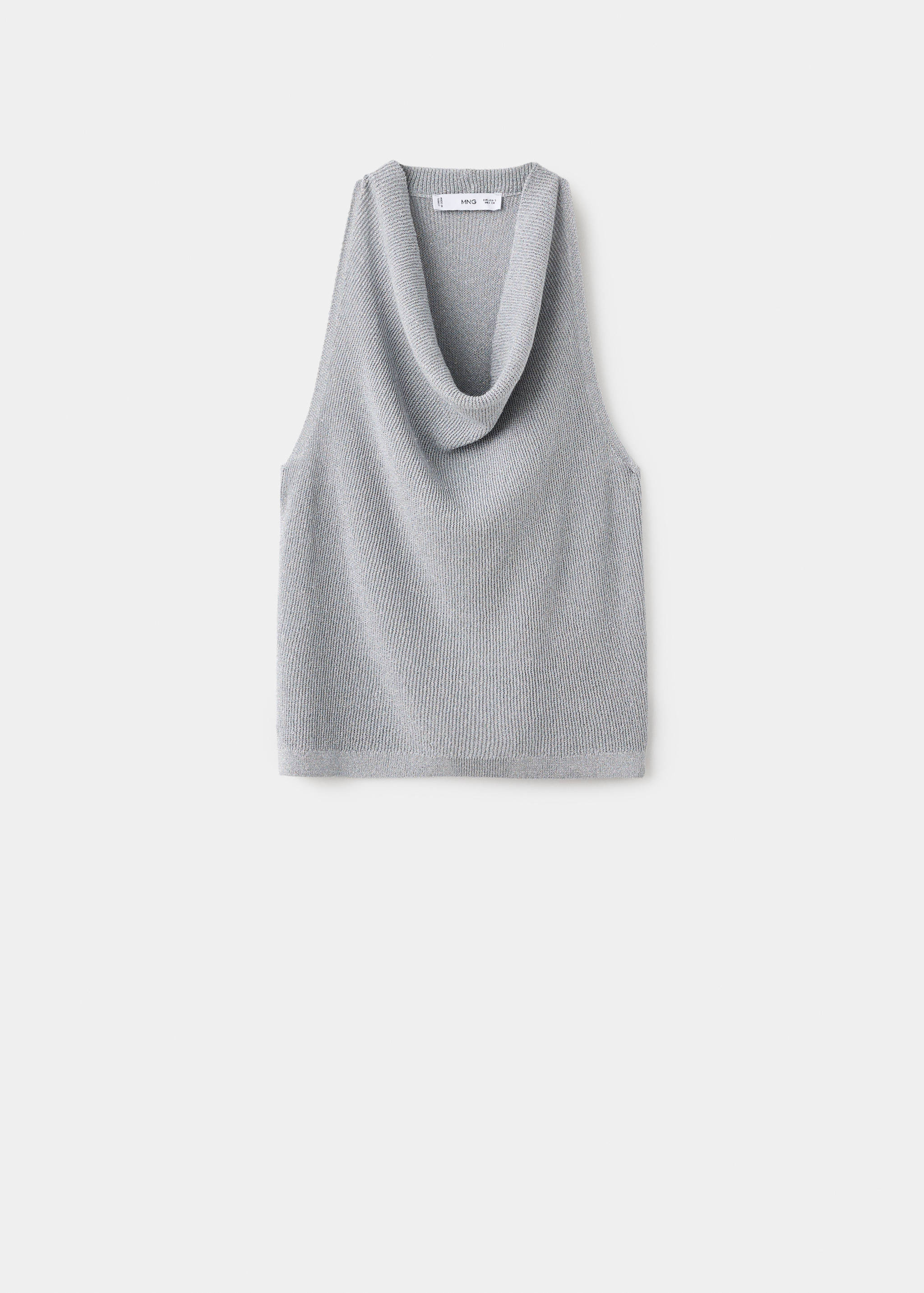Lurex knitted top with draped neck - Article without model