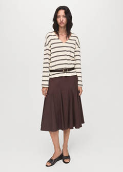 Striped cotton-blend sweatshirt — Ecru 2