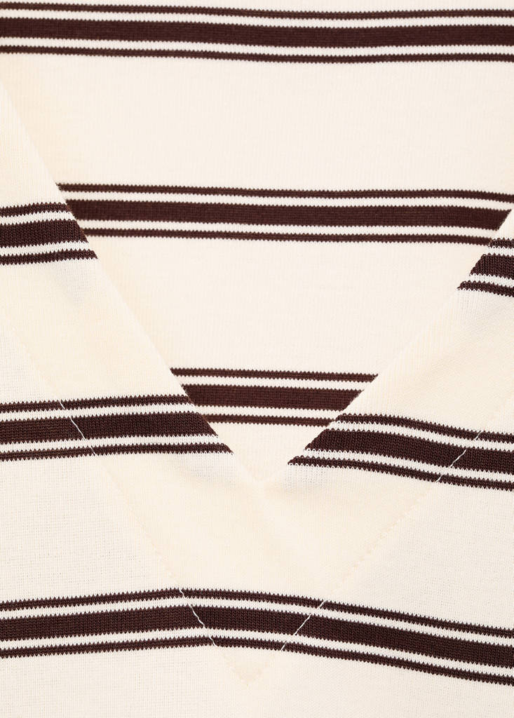 Striped cotton-blend sweatshirt — Ecru