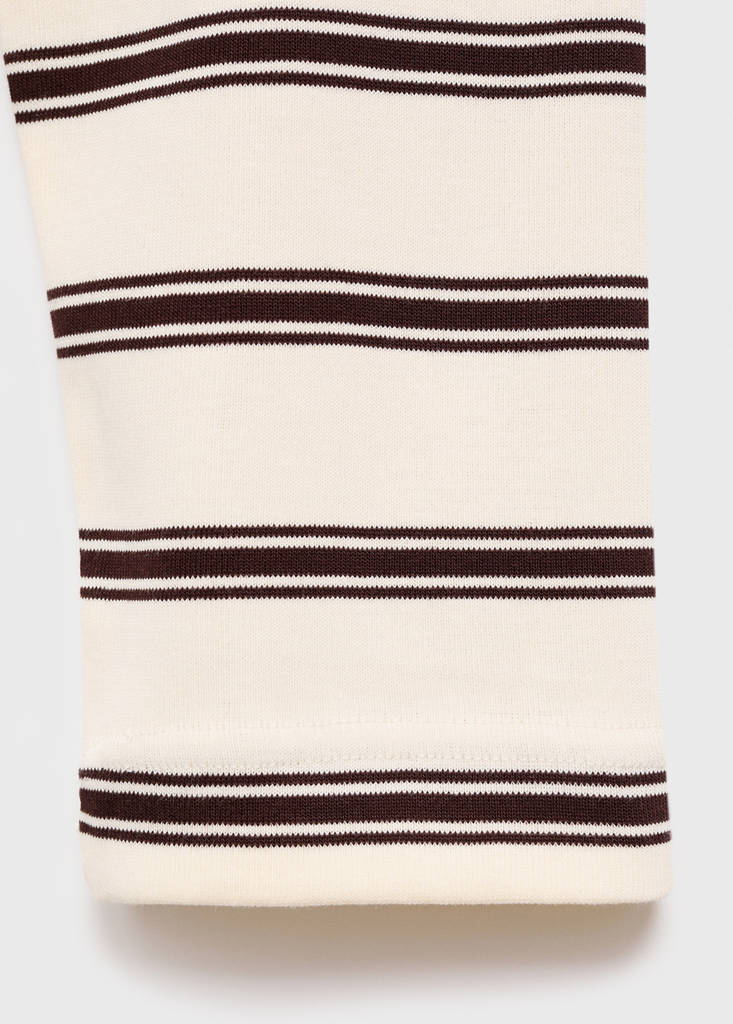 Striped cotton-blend sweatshirt — Ecru