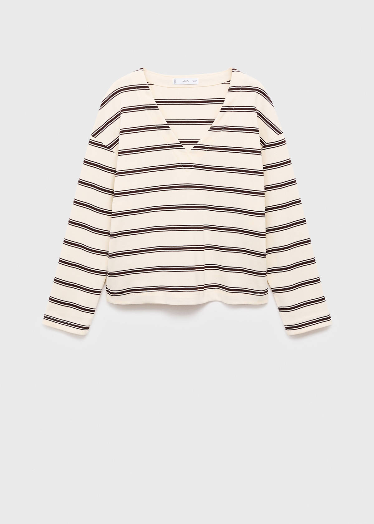 Striped cotton-blend sweatshirt — Ecru