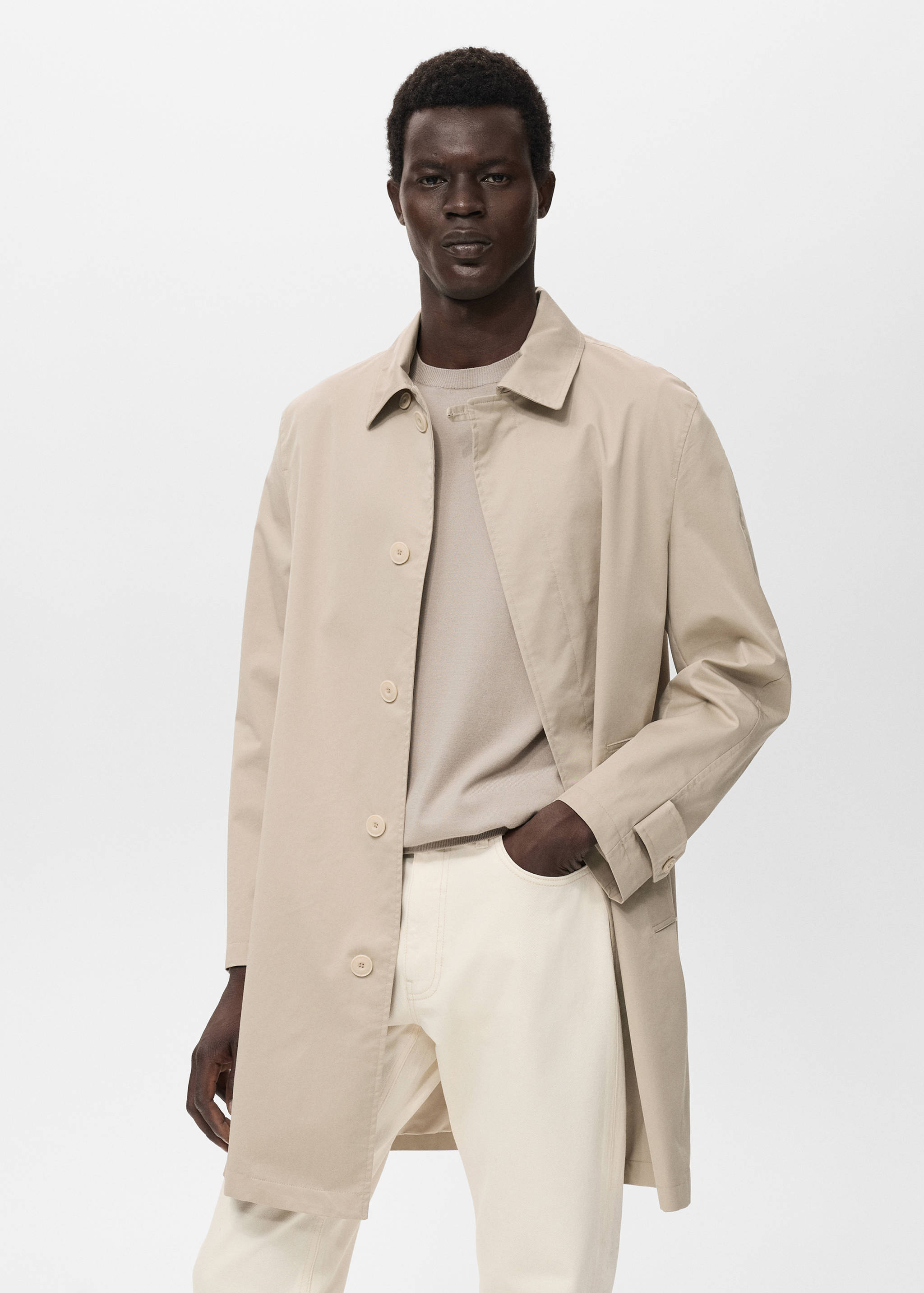 Classic water-repellent trench coat - Medium plane