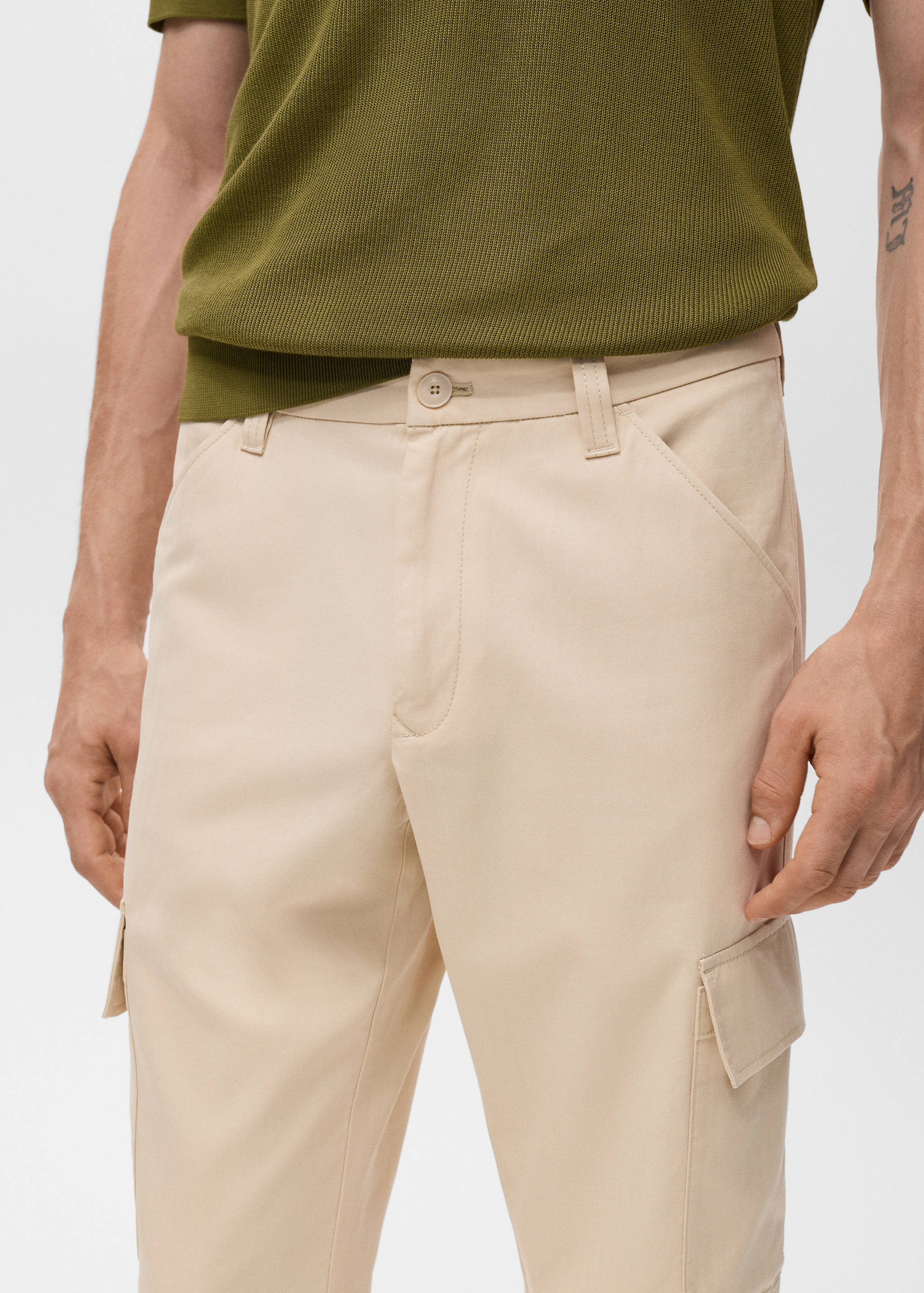Cotton lyocell cargo pants - Details of the article 1