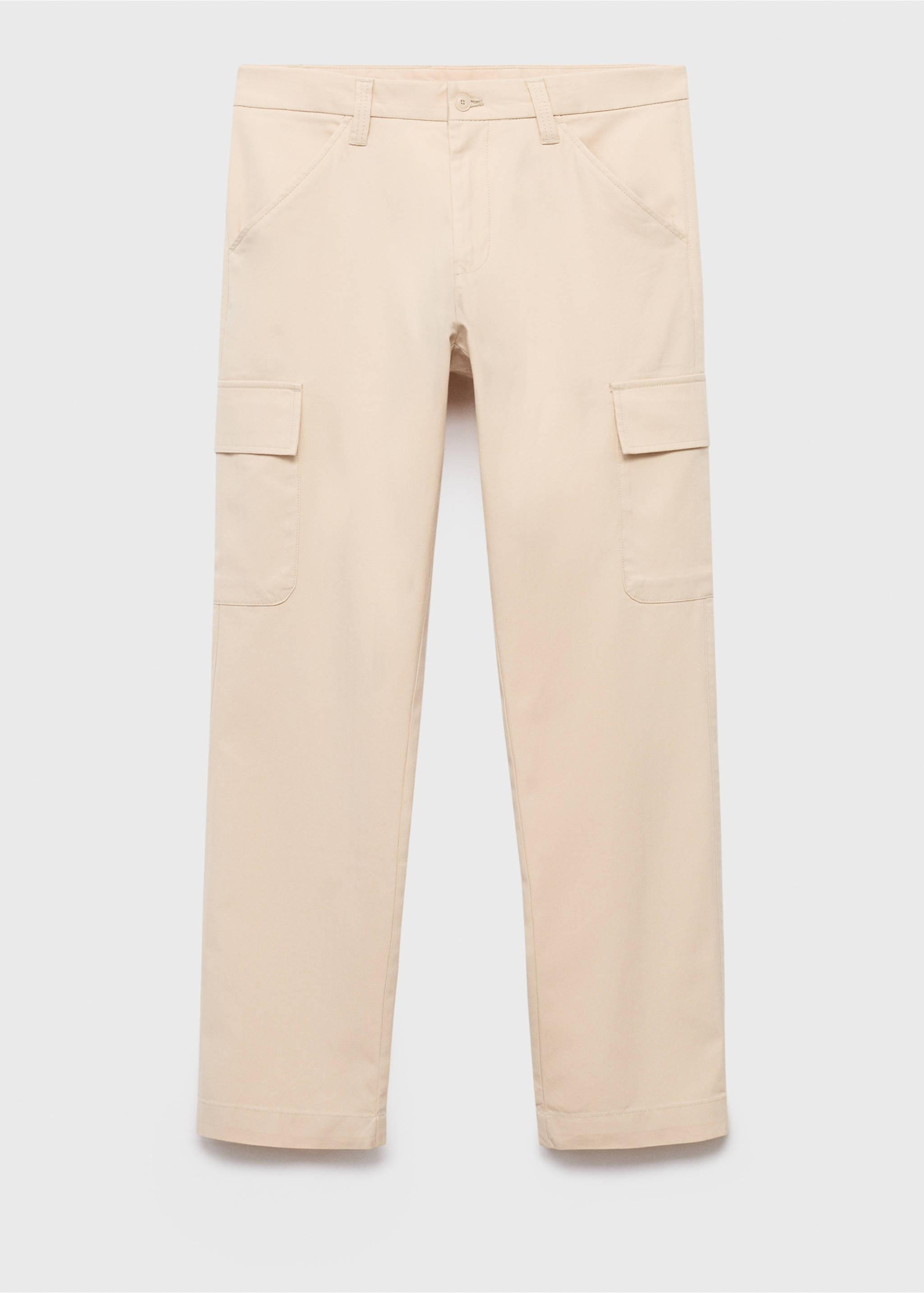 Pantalon cargo coton et lyocell - Article sans modèle, Beige. Ref: 17084404-00.