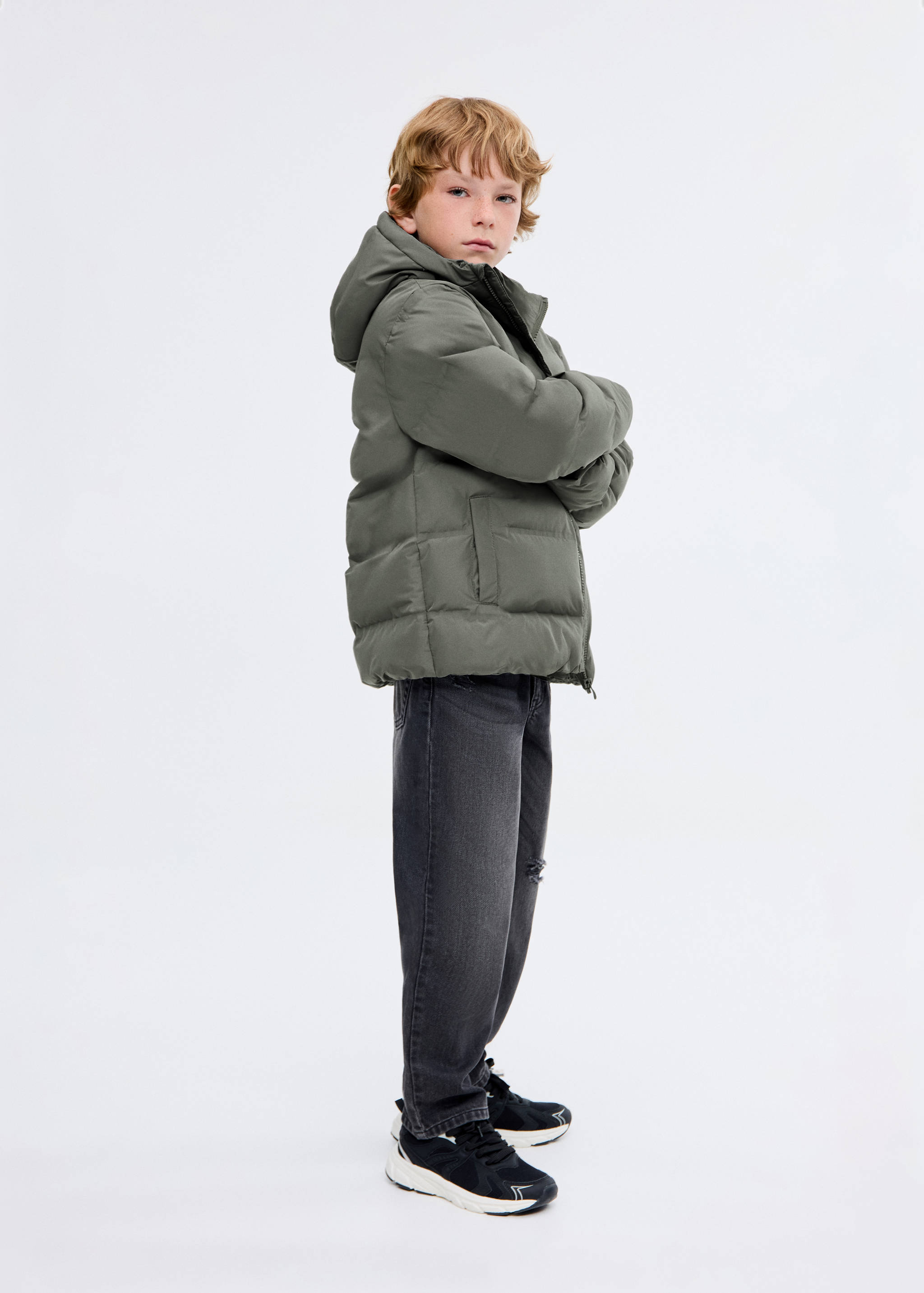 Hood puffer coat - General plane
