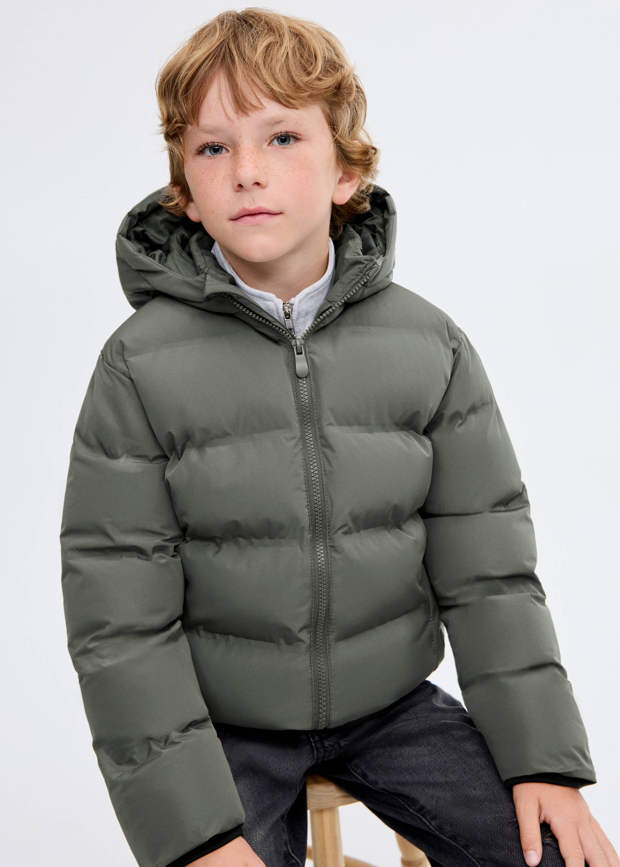 Hood puffer coat - Medium plane
