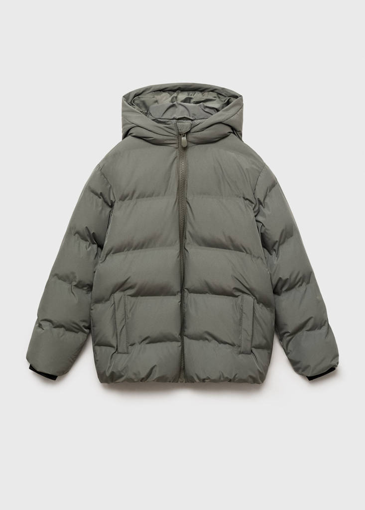 Hood puffer coat — Pastel Green