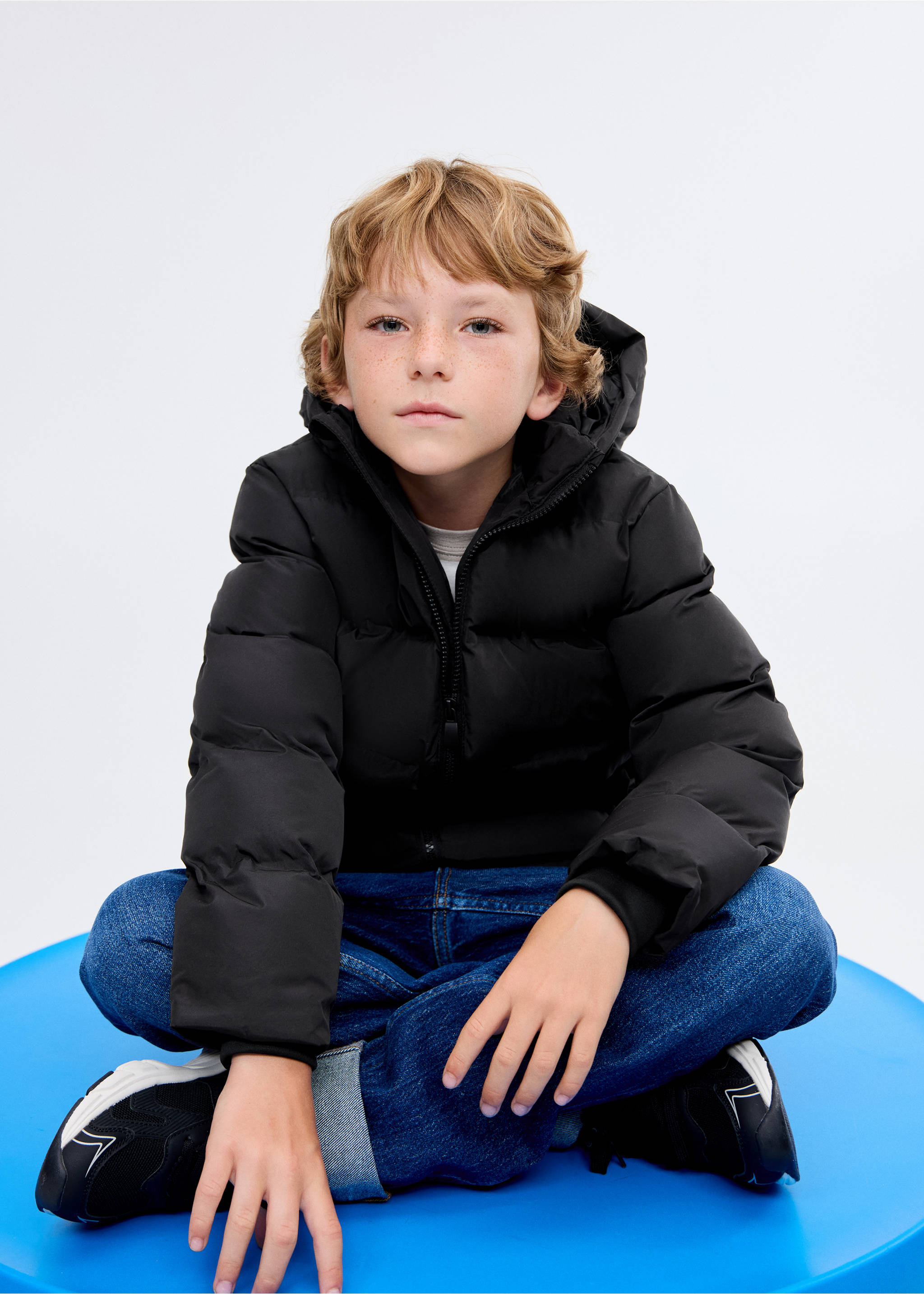Hood puffer coat - General plane, Black. Ref: 17084405-00.