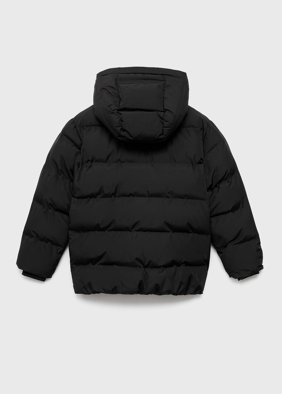 Hood puffer coat — Black