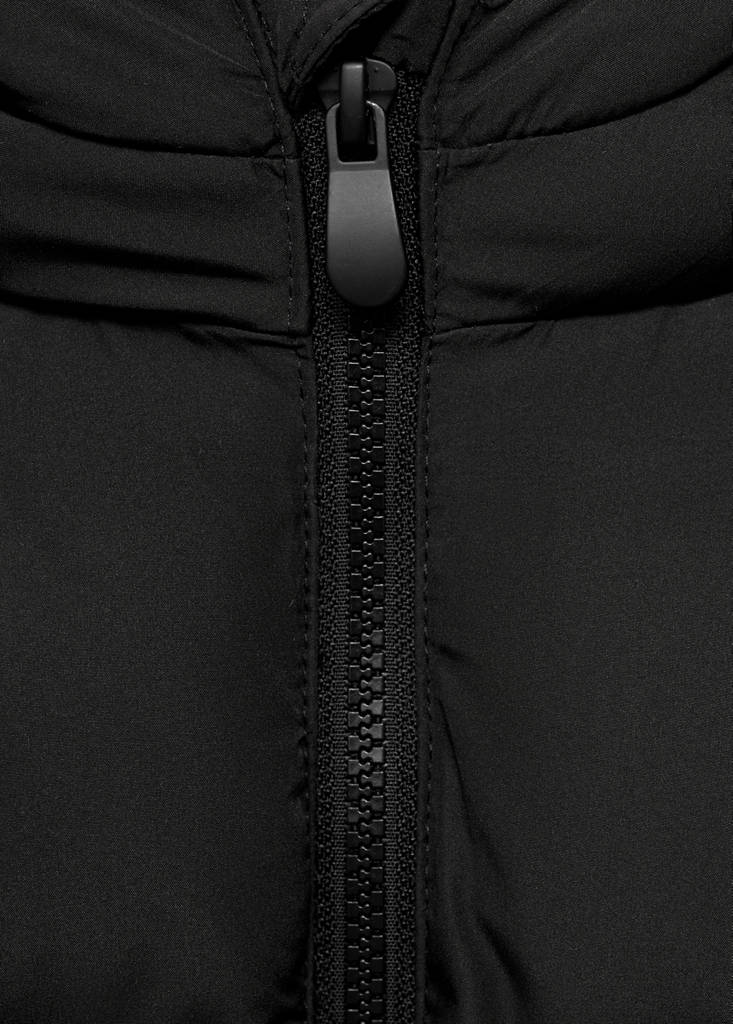 Hood puffer coat — Black