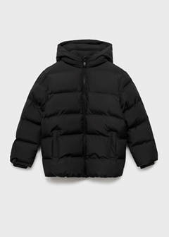 Hood puffer coat — Black 3