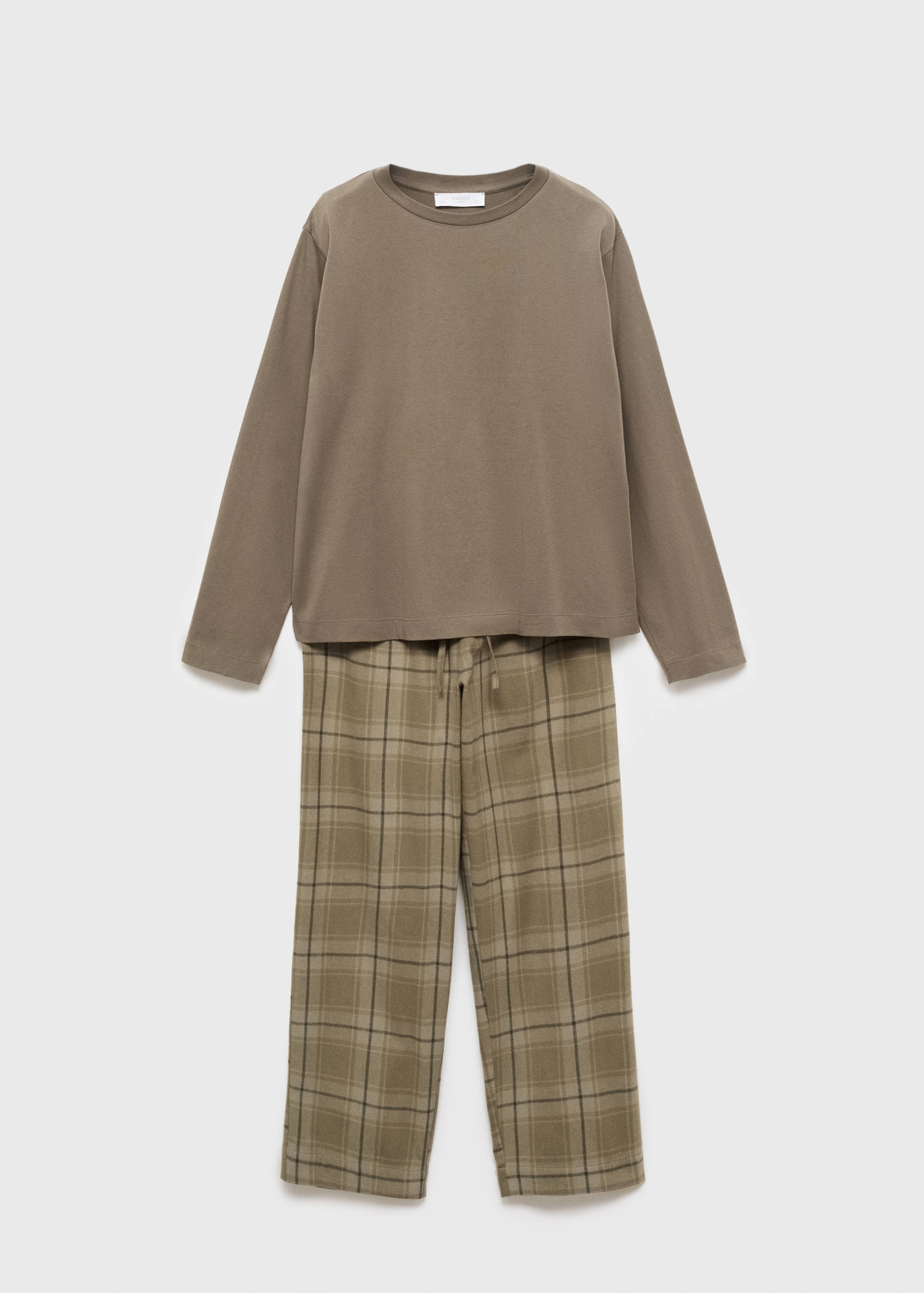 Two-piece flannel check pajamas - Article without model