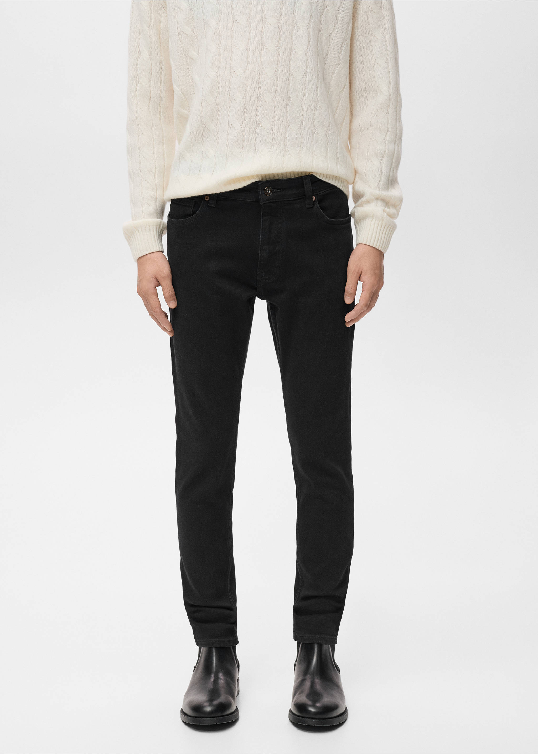 Jean Jude skinny-fit - Plan moyen, Black denim. Ref: 17084407-00.