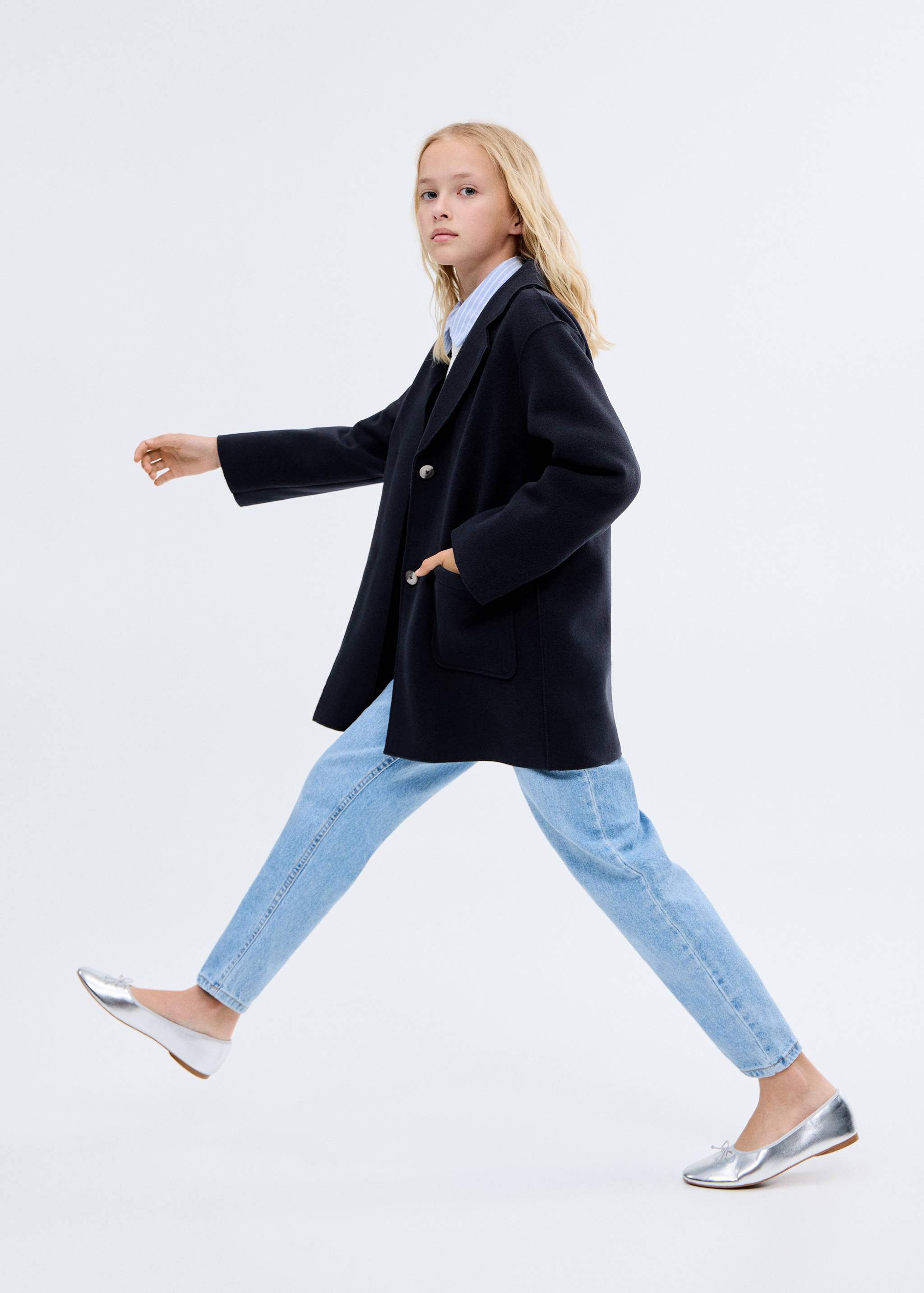 Flaušový kabát midi - Celkový náhled