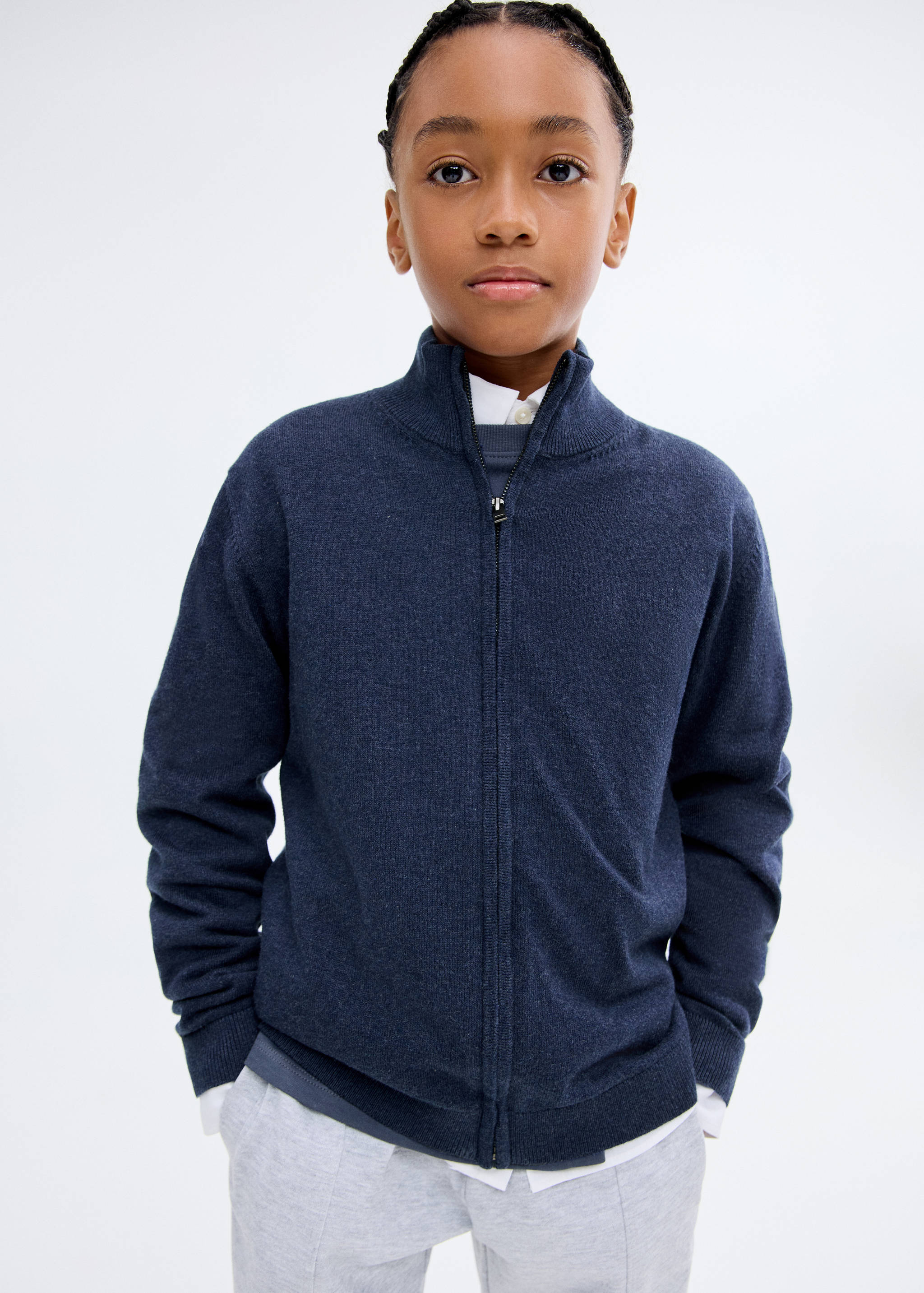 Zipped knit cardigan - Medium plane