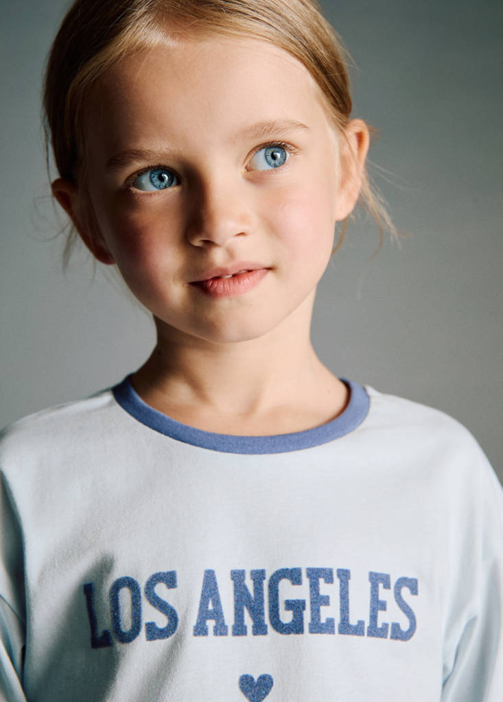 Printed cotton-blend t-shirt — Sky Blue