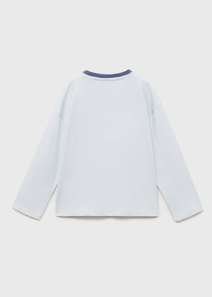 Printed cotton-blend t-shirt — Sky Blue