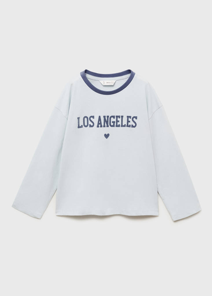 Printed cotton-blend t-shirt — Sky Blue