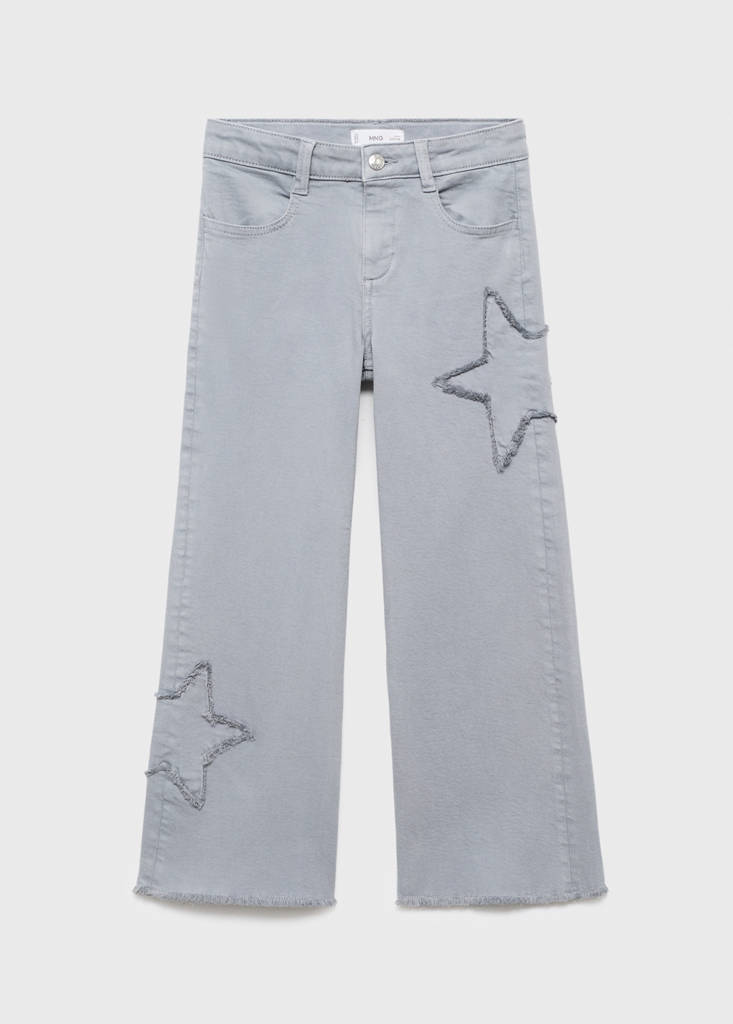 Jeans with embroidered stars — Blue