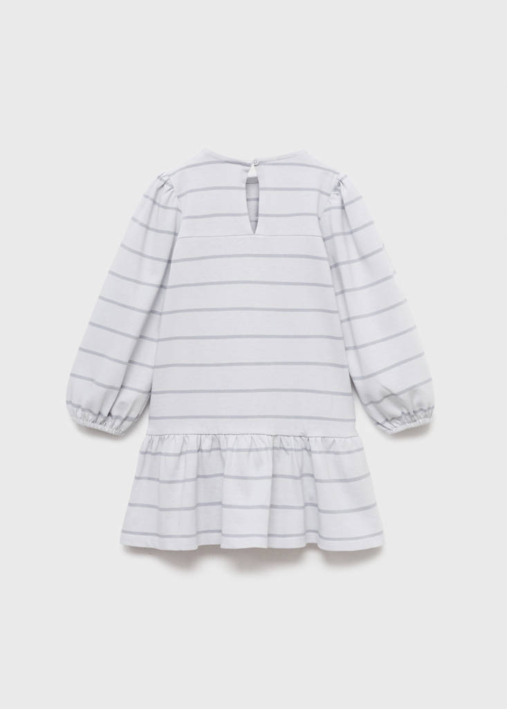 Striped cotton-blend dress — Blue