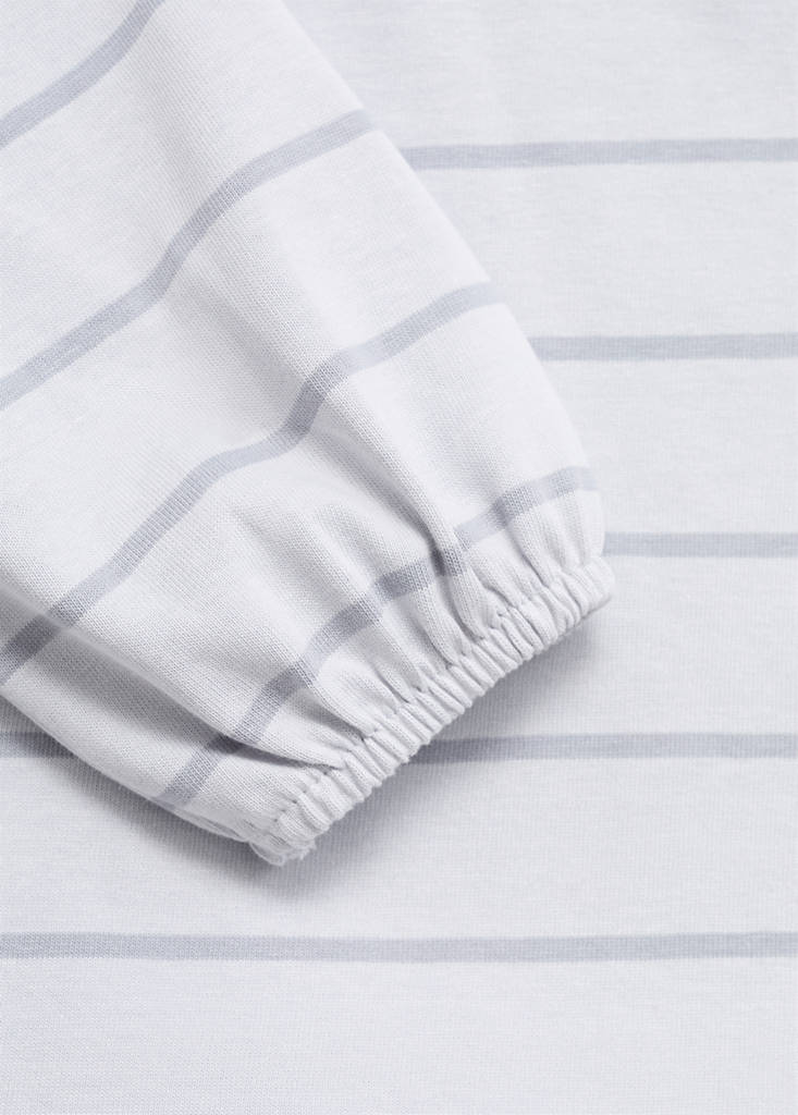 Striped cotton-blend dress — Blue