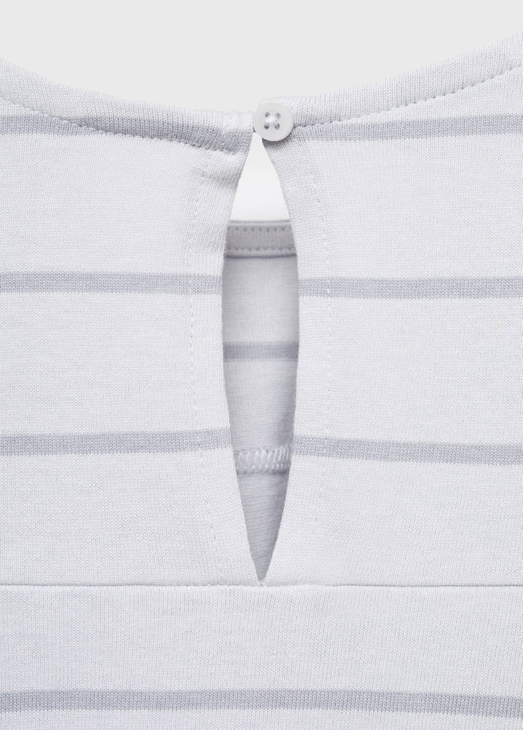Striped cotton-blend dress — Blue