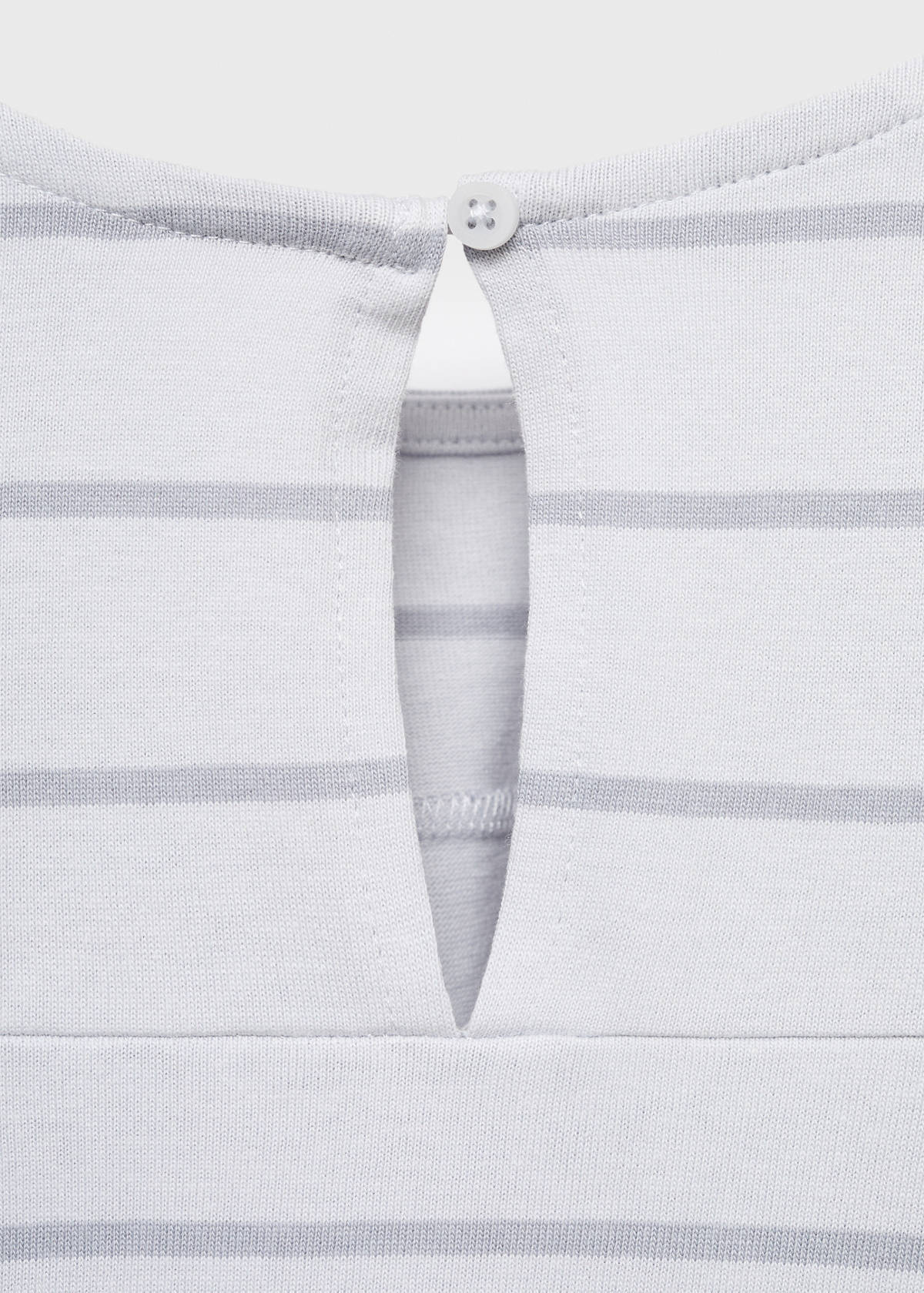 Striped cotton-blend dress — Blue