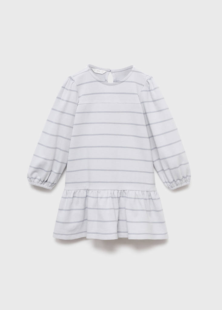Striped cotton-blend dress — Blue