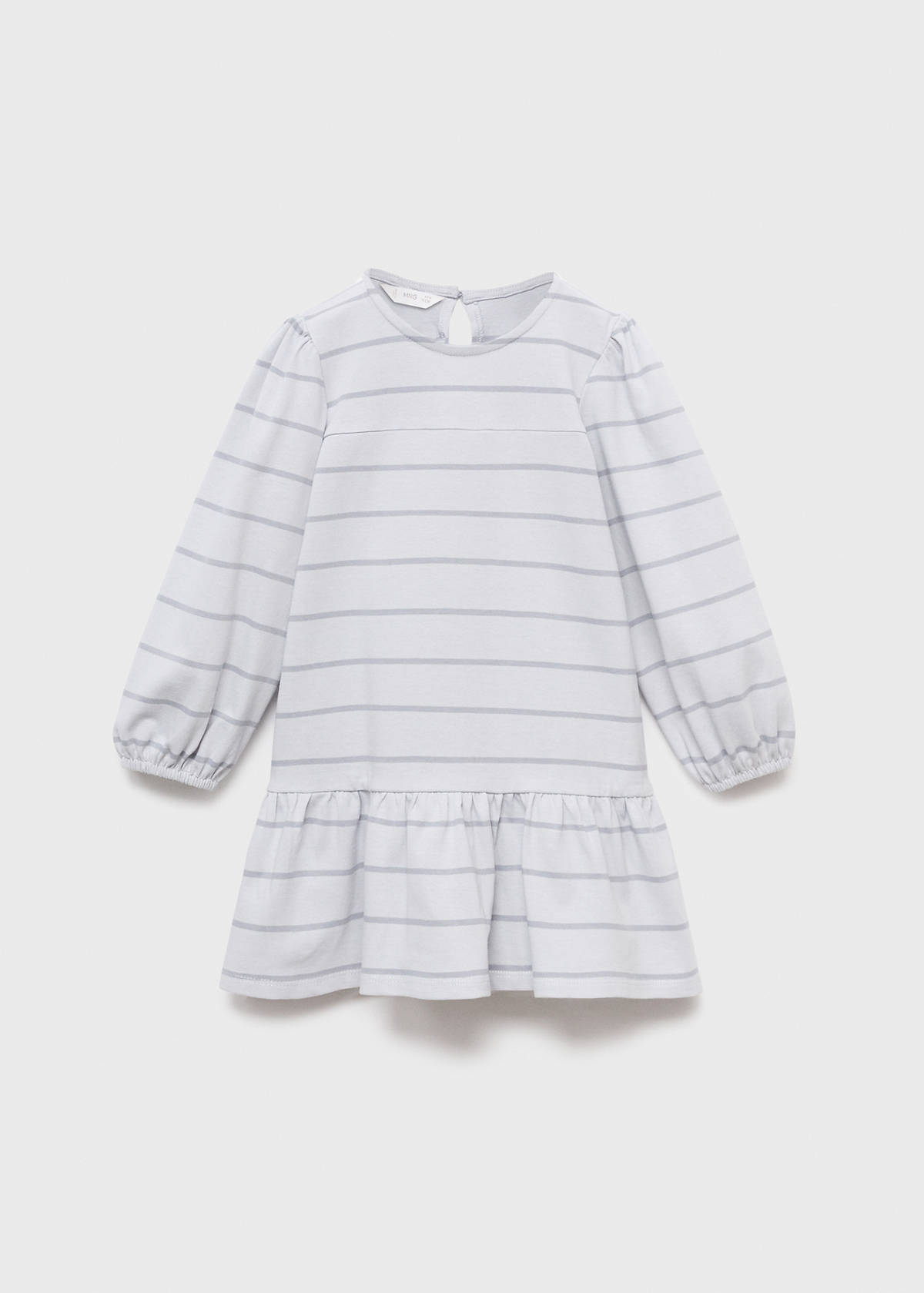 Striped cotton-blend dress — Blue