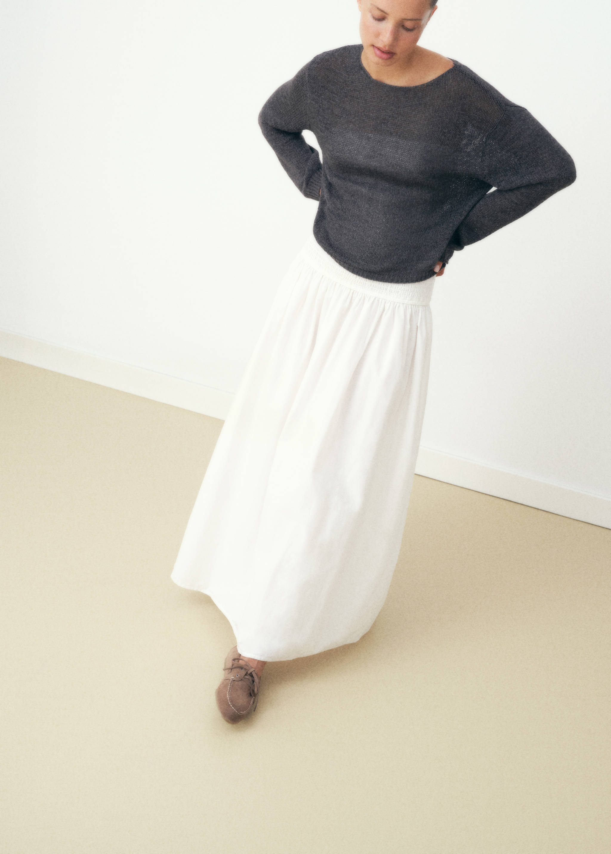 Leather lace-up moccasins - General plane