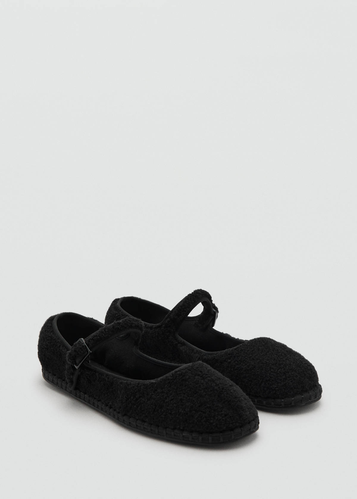 Sheepskin ballet flats — Black