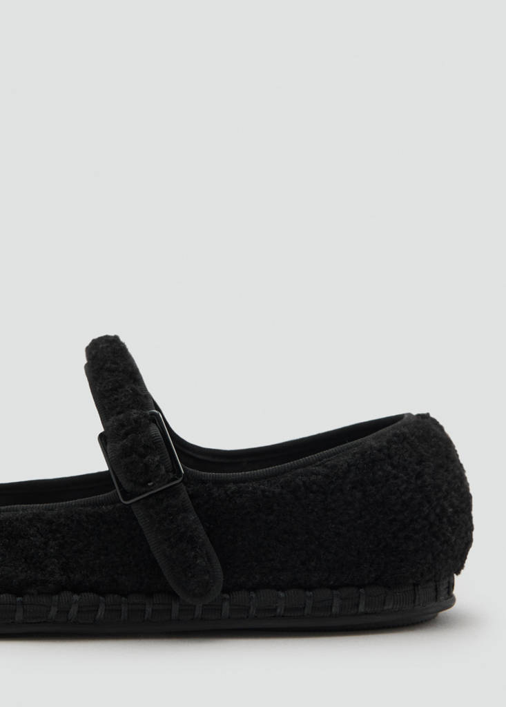 Sheepskin ballet flats — Black