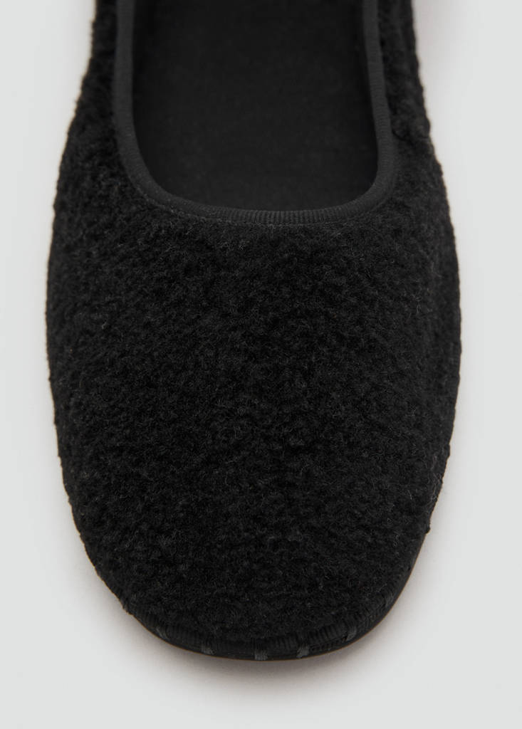 Sheepskin ballet flats — Black