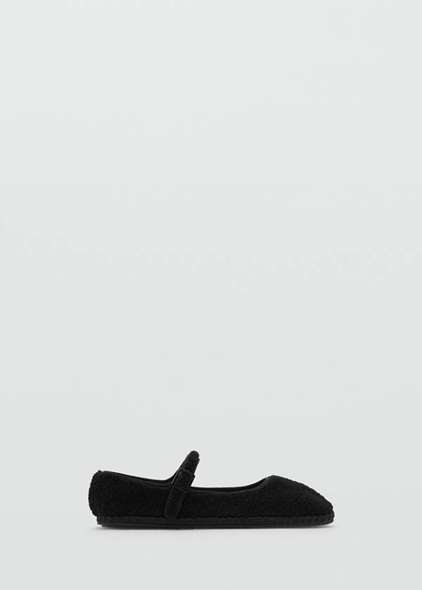 Sheepskin ballet flats — Black