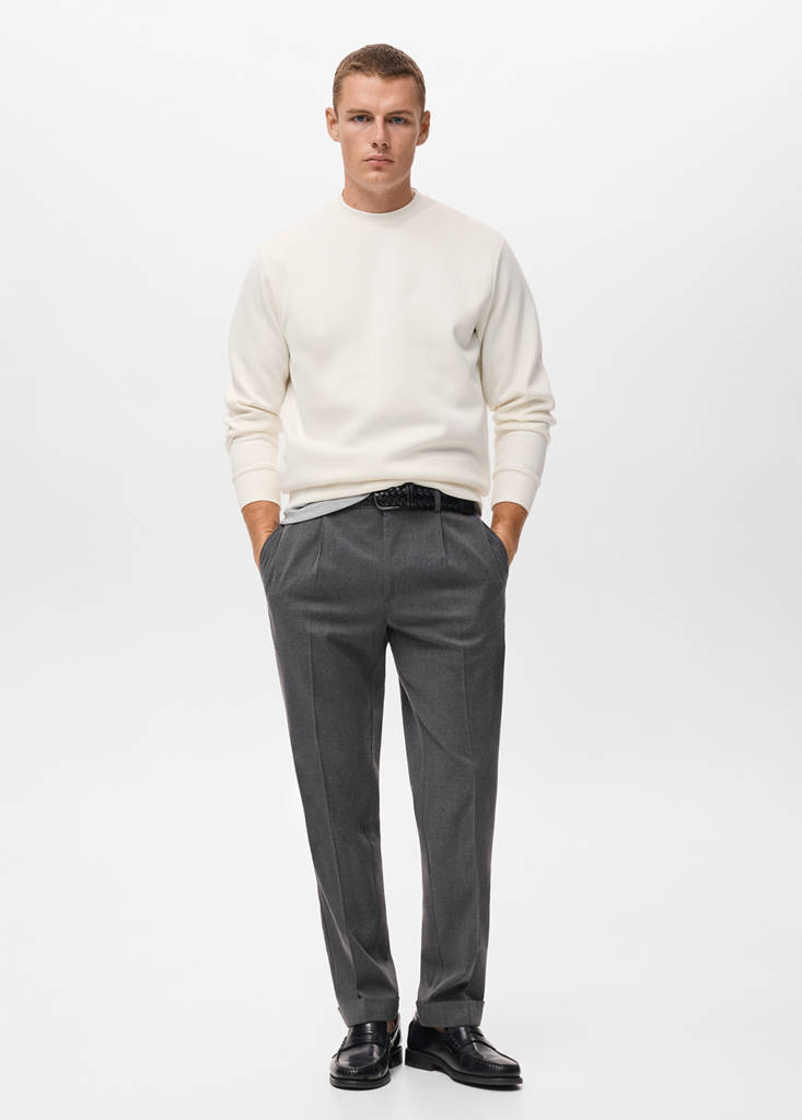 Regular-fit cotton sweatshirt — White