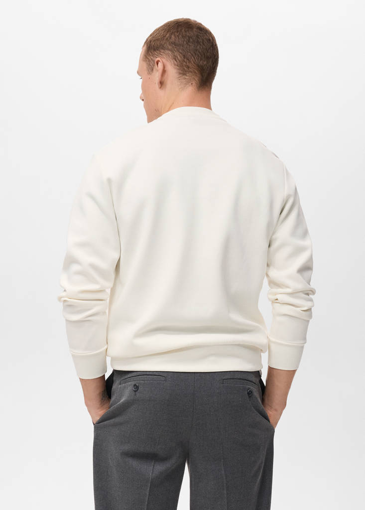 Regular-fit cotton sweatshirt — White