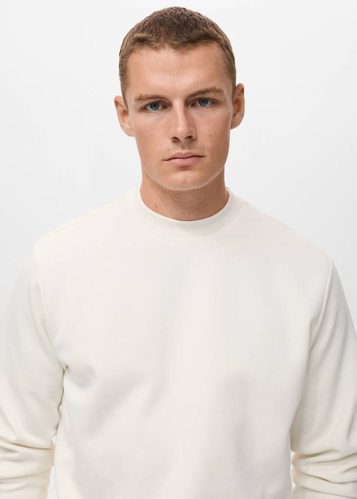 Regular-fit cotton sweatshirt — White