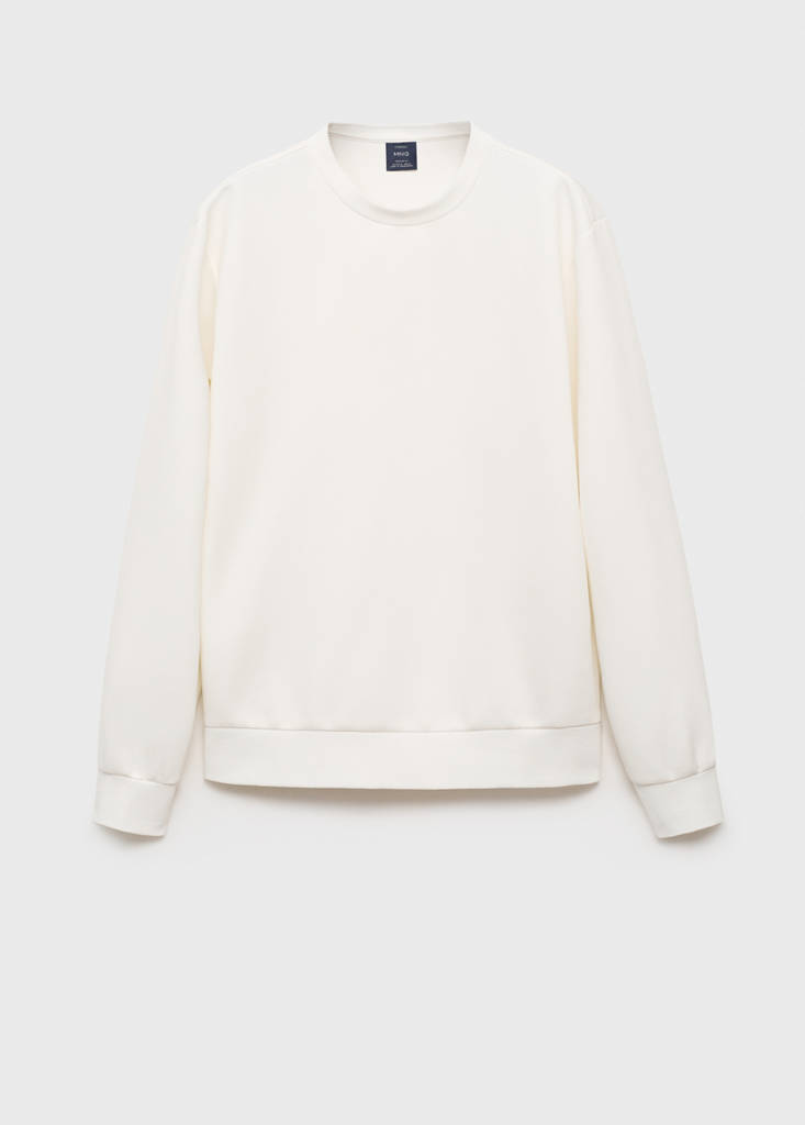 Regular-fit cotton sweatshirt — White