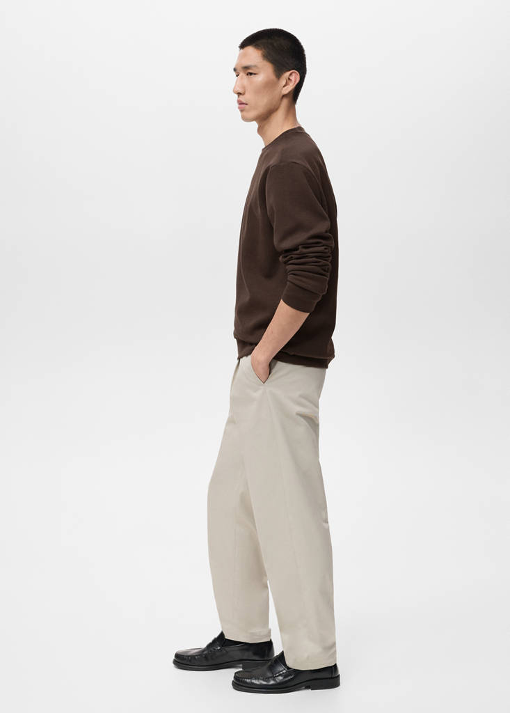 Regular-fit cotton sweatshirt — Chocolate