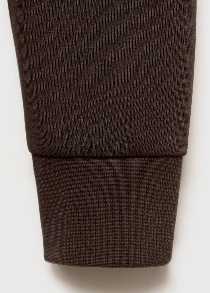 Regular-fit cotton sweatshirt — Chocolate