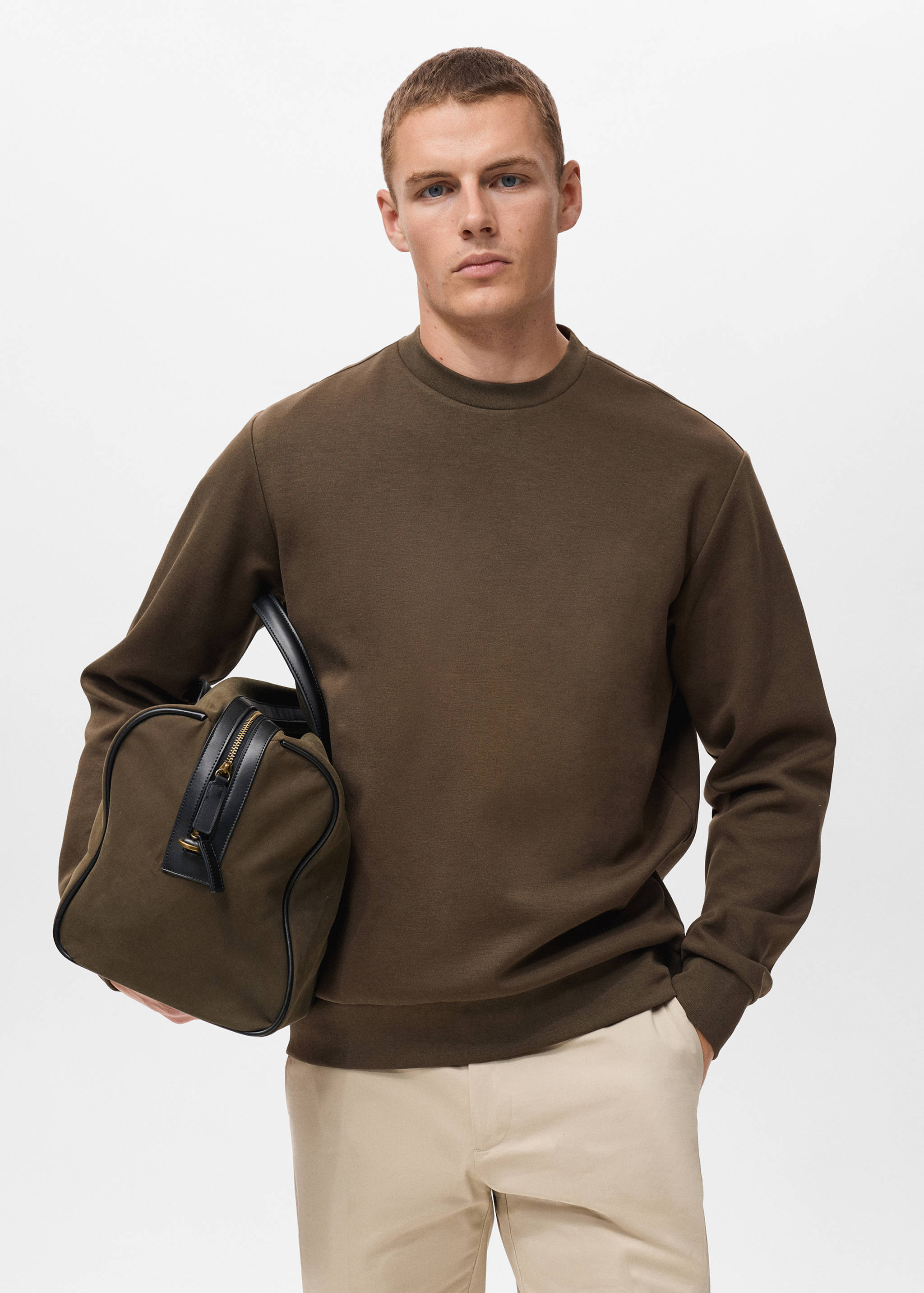 Regular-fit cotton sweatshirt - Medium plane