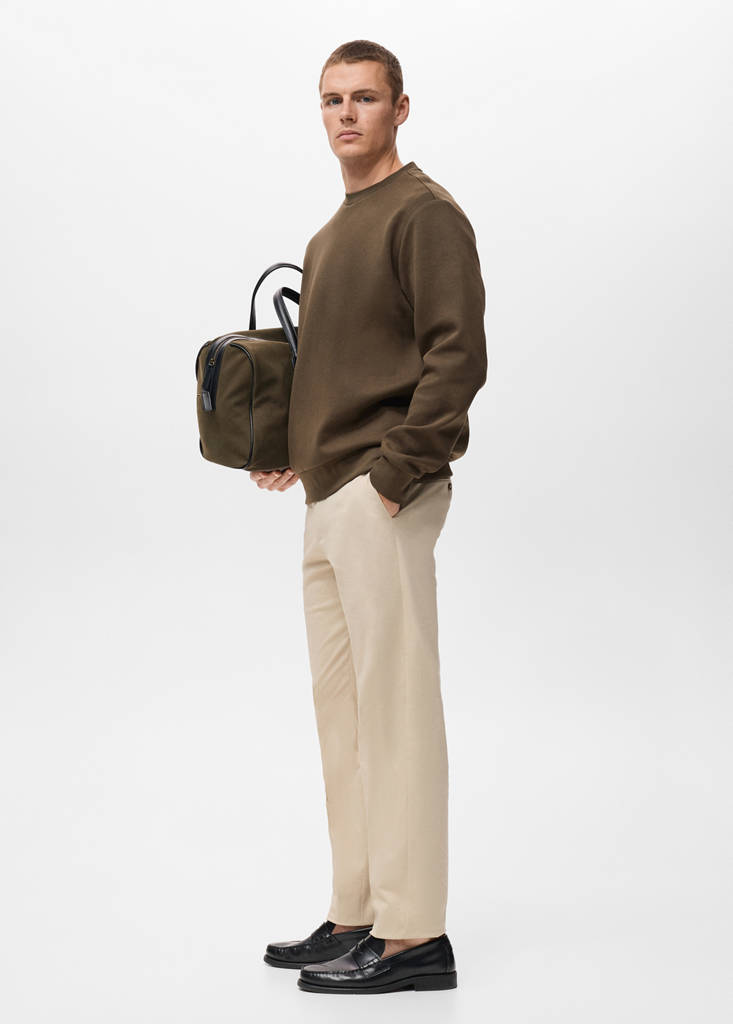 Regular-fit cotton sweatshirt — Olive Green
