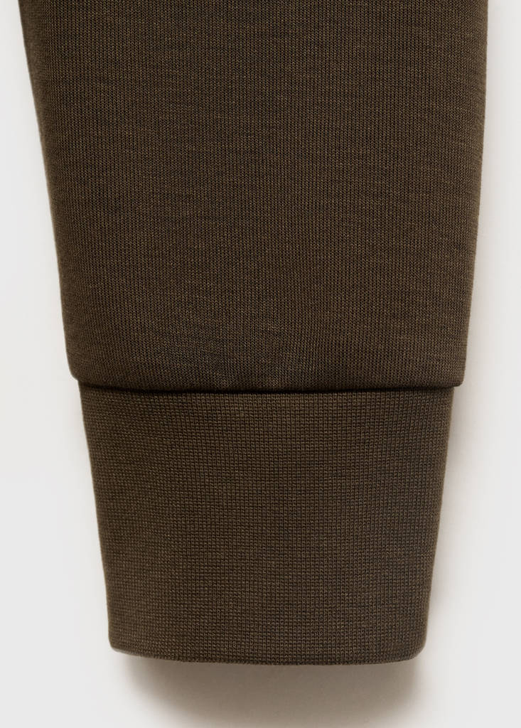 Regular-fit cotton sweatshirt — Olive Green