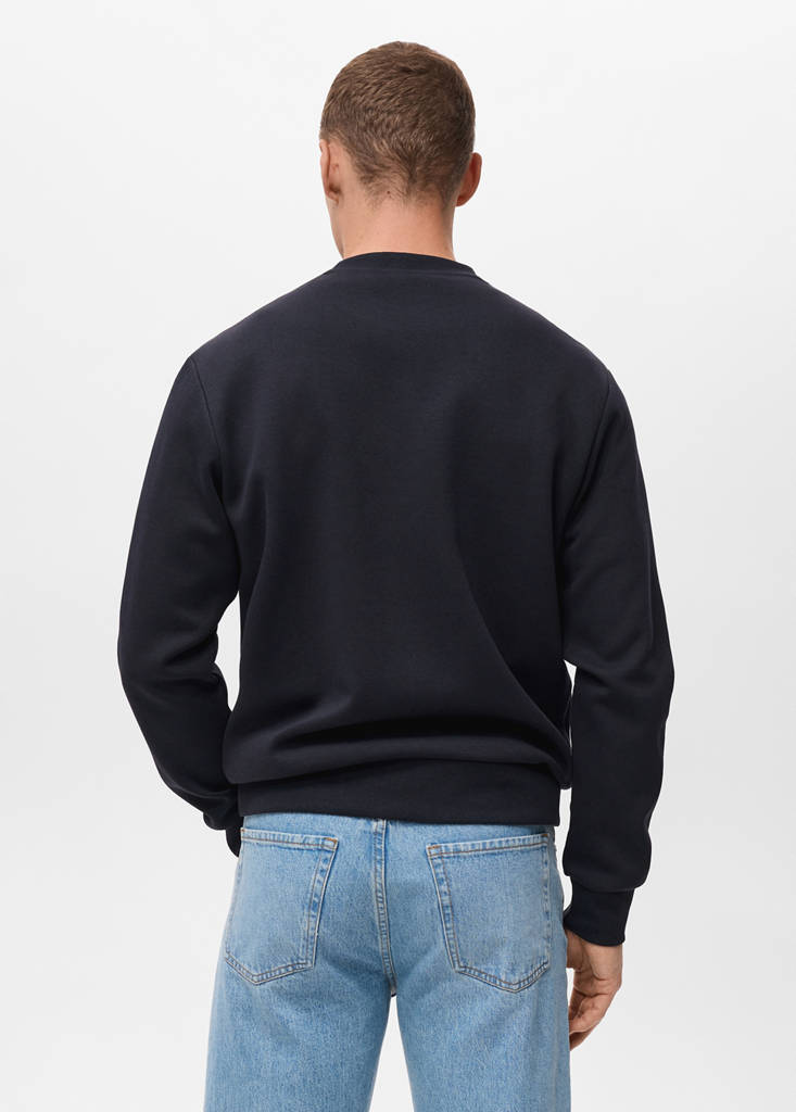 Regular-fit cotton sweatshirt — Navy