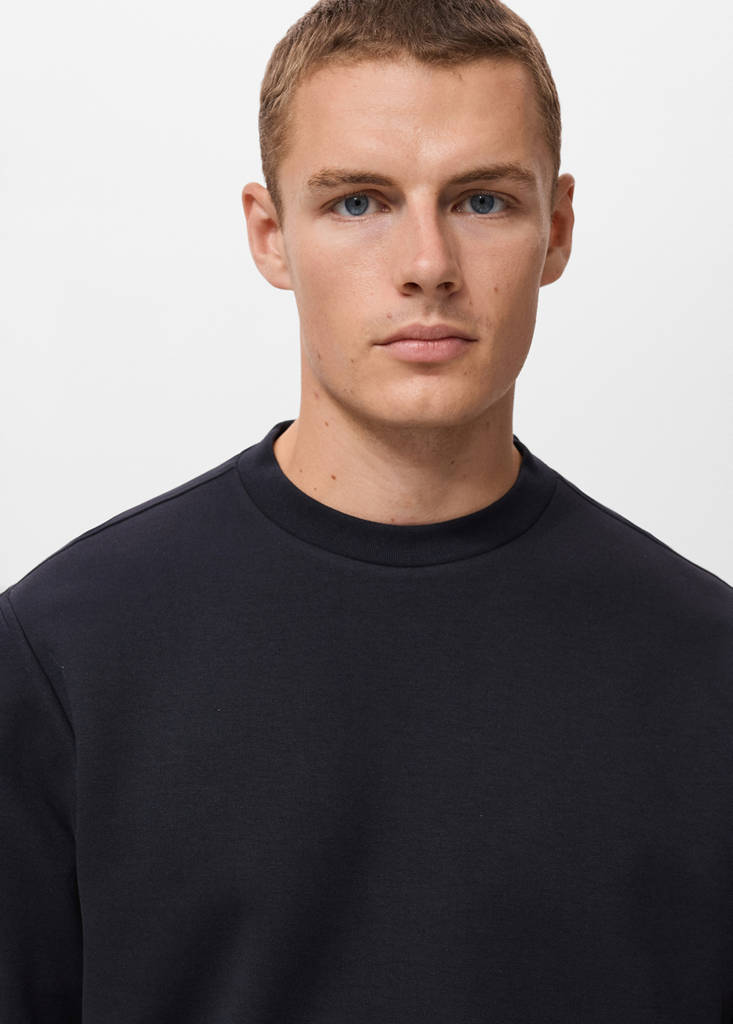 Regular-fit cotton sweatshirt — Navy