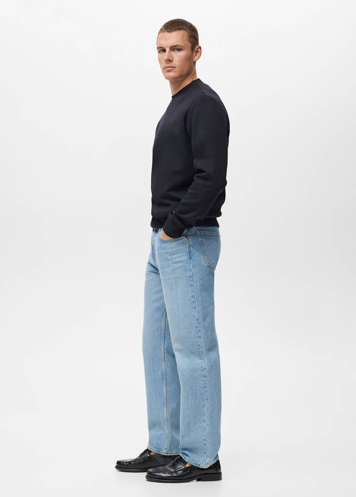 Regular-fit cotton sweatshirt — Navy