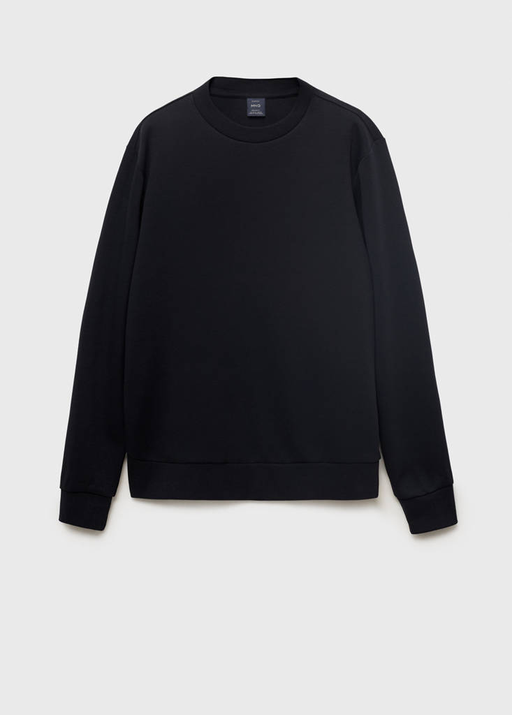 Regular-fit cotton sweatshirt — Navy